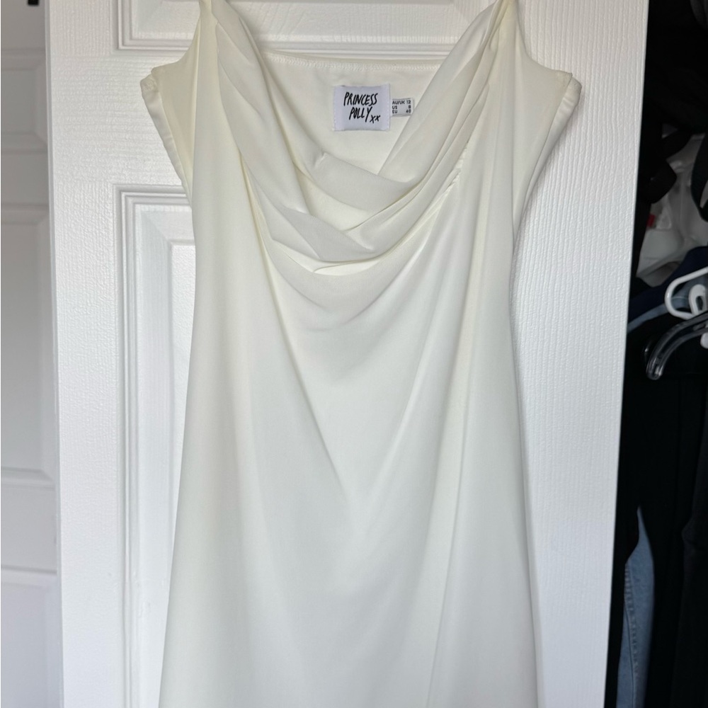 Princess Polly White Cowl Neck Slip Dress